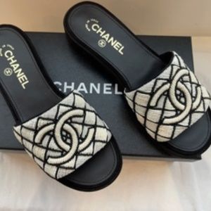 SOLD!!!  NWT!! CHANEL Beaded Slides